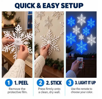 ⏳ Last Day 49% OFF – ❄️ LED Snowflake Wall Lights | 3D Christmas Snowflake Décor with Blue & White Glow, Remote Control & Magical Indoor Holiday Atmosphere ✨