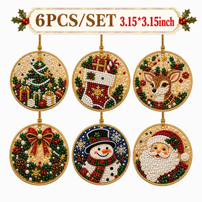 Christmas DIY Diamond Painting Ornaments Kit (12-Piece) – Xmas Tree Hanging Craft Decoration