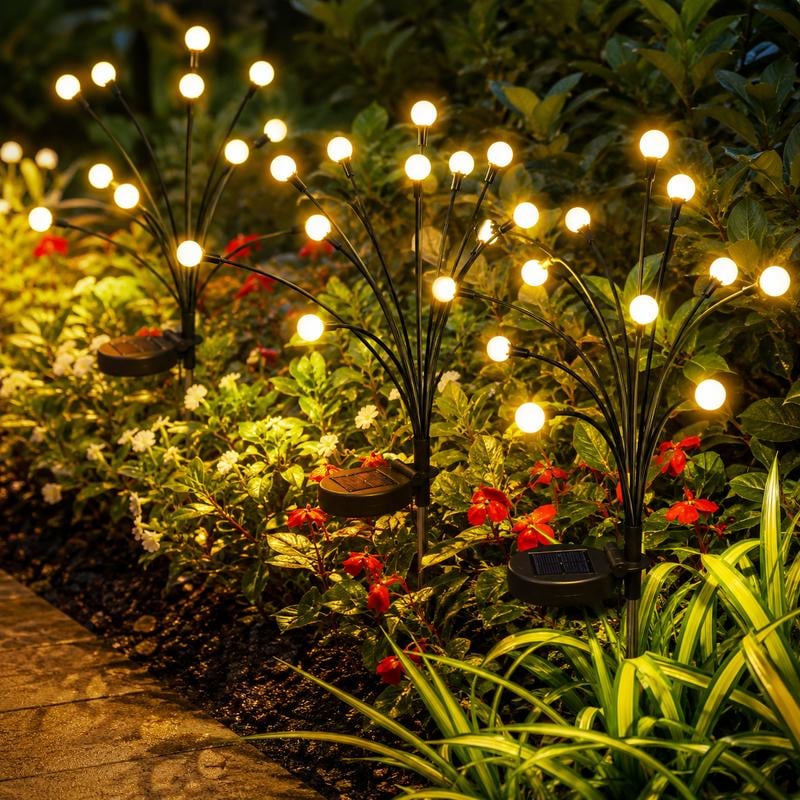 🎃Limited-Time Halloween Sale — 50% OFF-🐝✨8 LED Solar Powered Firefly Light - IPS65 Waterproof