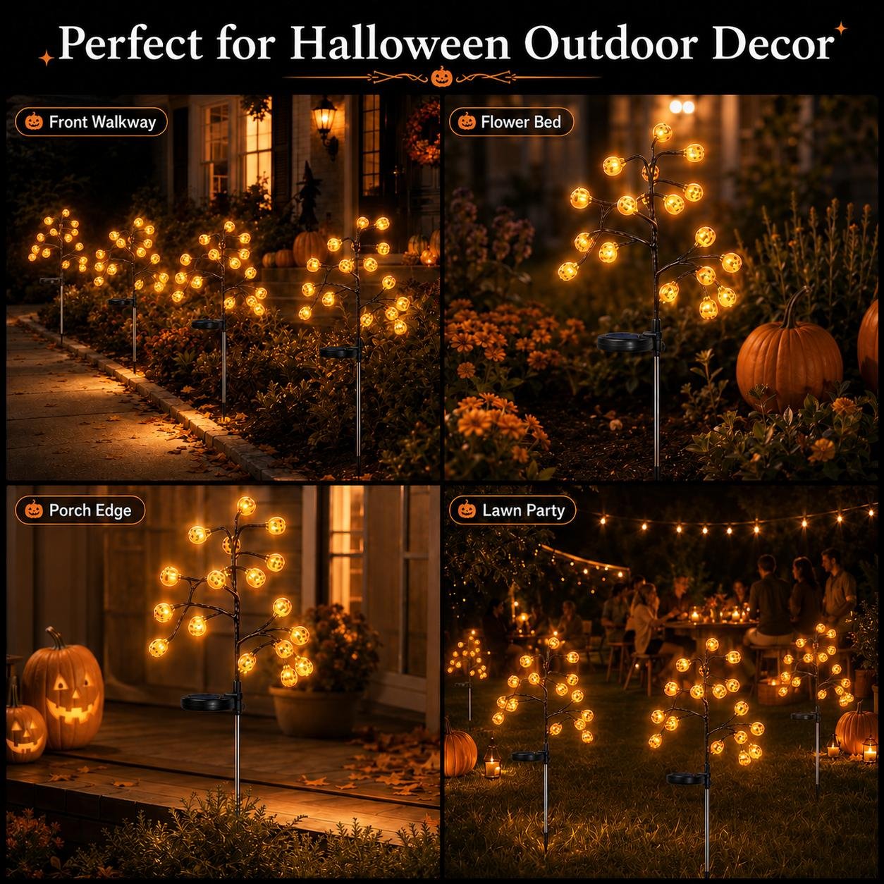 💥 Last Day 49% OFF – 🎃Solar Pumpkin Stake Lights