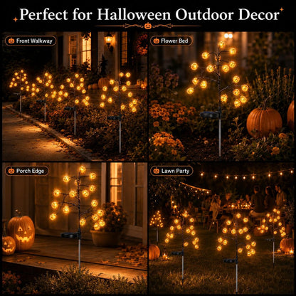 💥 Last Day 49% OFF – 🎃Solar Pumpkin Stake Lights
