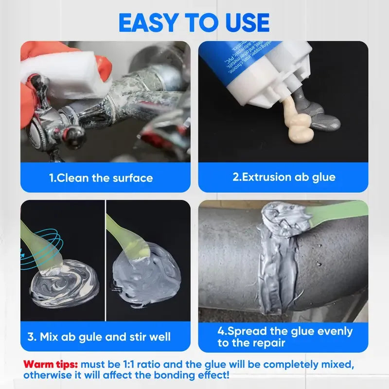 🔥 High Temp Metal Repair Glue - Iron-Like Strength