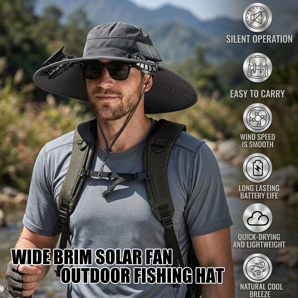 🎁 2026 NEW 3-Fan Solar Cooling Hat – The Father's Day Gift He'll Actually Use 🌬️☀️