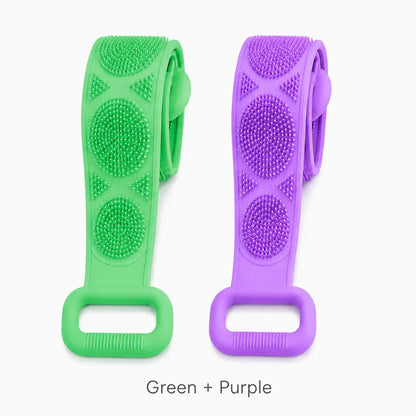 2-Pack Silicone Exfoliating Back Scrubber & Bath Brush with Handles