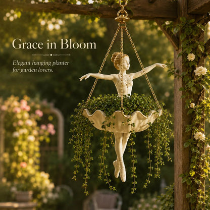 🎁🎉Only $25.99 This Week🎉💃 Ballet Dancer Hanging Planter– 🌿Elegant Garden Decor for Porch & Patio