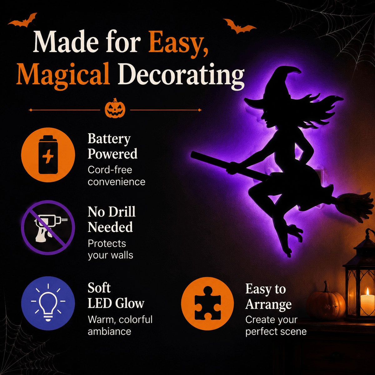 🔥Last Day 50% OFF 🎃 Halloween LED Silhouette Wall Light Stickers