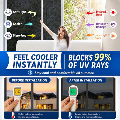 ☀️ One-Way Mirror Window Film – Heat Control & UV Protection