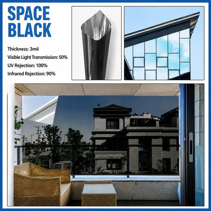 ☀️ One-Way Mirror Window Film – Heat Control & UV Protection