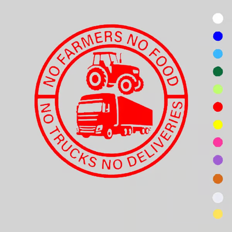 ⚡⚡50% RABATT!!! 🚜Auto-Aufkleber: 🌾Keine Bauern, keine Lebensmittel – keine LKWs, keine Lieferungen🚛