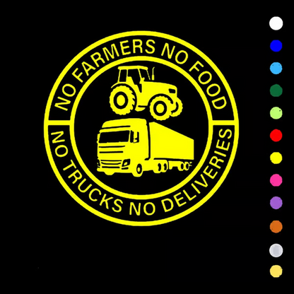 ⚡⚡50% RABATT!!! 🚜Auto-Aufkleber: 🌾Keine Bauern, keine Lebensmittel – keine LKWs, keine Lieferungen🚛